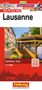"3 in 1 City Map Lausanne. Sightseeing. Index. 1:11 500. Foto von malerischer Treppe in Altstadt mit überdachtem Holzsteg.", Karten