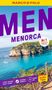 „MENORCA“, „Nr. 1 meistgekaufter Reiseführer“, „Urlaubsplaner“, „Erlebnis Garantie“, „Touren App“. Küstenlandschaft., Buch