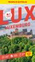 "Nr. 1 Meistgekaufter Reiseführer." "LUX LUXEMBURG." Burgruine über dichtem Wald mit Nebel im Hintergrund. Logo von MARCO POLO oben.