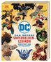 Aufschrift: "Das große Superhelden-Lexikon, erweitert und aktualisiert". Mehrere Superhelden um das DC-Logo., Buch