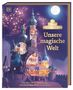 Disney Prinzessin: "Unsere magische Welt". Ein Schloss unter funkelndem Himmel, Mondlicht und Sterne.