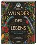 „Das Wunder des Lebens: Eine kurze Geschichte der Evolution.“ Illustration mit Dinosauriern und Pflanzen., Buch