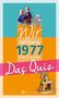 "Wir vom Jahrgang 1977: Kindheit und Jugend. Das Quiz." Oben spielende Kinder, unten ein Schaukelpferd., Buch