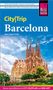 "City|Trip Barcelona" von Hans-Jürgen Fründt. Oben ein Reise-Logo. Bild der Sagrada Família unter blauem Himmel., Buch