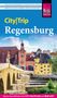 Buchtitel: "City|Trip Regensburg". Oben: Reise-Text, unten Hinweis auf CITY-FALTPLAN und WEB-APP. Bild: Historische Stadtansicht., Buch