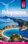 „Peloponnes“, „Reiseführer für individuelles Entdecken“, über einer Küstenlandschaft mit Meer und Buchten., Buch