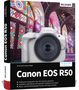 "Canon EOS R50" und "Bildner" stehen groß auf einem Buchcover mit bunter Glaskulisse und Kameraabbildung., Buch