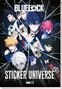 "BLUELOCK", "STICKER UNIVERSE", "Panini Books". Anime-Charaktere vor zersplittert wirkendem Hintergrund., Buch