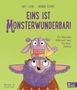 Text: "Eins ist monsterwunderbar! Ein liebevolles Bilderbuch über Ein-Kind-Familien." Illustration: Zwei fröhliche Monster., Buch