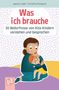 „Was ich brauche: 30 Bedürfnisse von Kita-Kindern verstehen und besprechen.“ Illustration einer Frau, die ein Kind umarmt.