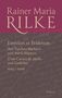 Buchcover: "Rainer Maria Rilke. Exercices et Évidences... 1925-1926" in eleganter Schrift auf rotem und grauem Hintergrund., Buch