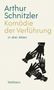 "Arthur Schnitzler: Komödie der Verführung in drei Akten, Wallstein." Schwarze Silhouetten von Händen auf hellem Hintergrund., Buch
