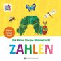 „Die kleine Raupe Nimmersatt: ZAHLEN. Klipp-klapp-Buch“. Farbige Illustrationen einer Raupe, Biene, Schmetterling., Buch
