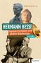 Text: "Hermann Hesse: Populäre Irrtümer und andere Wahrheiten. Sei du selbst! André Port le roi."  
Bilder: Skulptur, Buddha, Hesse mit Hut und Zigarette., Buch