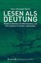 Hans-Christoph Ramm: Lesen als Deutung, Buch, Buch