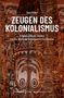 "Sara Müller: Zeugen des Kolonialismus; ethnografische Objekte und deutsche koloniale Vergangenheit in Ozeanien."  
Im Hintergrund ethnische Muster., Buch