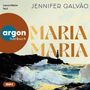 Texte: "Laura Maire liest", "JENNIFER GALVÃO", "MARIA MARIA", "argon hörbuch", "mp3". Illustration zeigt Küstenlandschaft mit Silhouette., 2 MP3-CDs