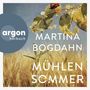argon hörbuch, MARTINA BOGDAHN, MÜHLEN SOMMER. Feld mit gelben Blüten und Getreide, blauer Hintergrund., MP3-CD