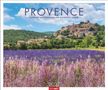 "PROVENCE: Blühende Lavendelfelder und malerische Dörfer. 2027. Weitläufige Lavendelfelder vor einem Hügeldorf.", Kalender
