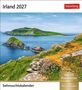 Irland 2027. Harenberg. Sehnsuchtskalender. Mit 53 Postkarten. Küstenlandschaft mit grünem Hügel und blauen Meer., Kalender