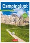 "Campinglust 2027" und "53 unvergessliche Touren". Wohnmobil auf einer Bergstraße vor eindrucksvoller Felslandschaft.