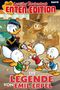 Text: "Lustiges Taschenbuch Enten-Edition Band 95 - Die Legende von Emil Erpel". Eine Comic-Szene mit Entenfiguren., Buch