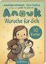 "Anouk Wünsche für dich 50 Karten" oben. Illustration: lachendes Kind mit Plüschtieren, umgeben von Sternen., Buch