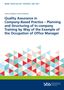 Titel: "Quality Assurance in Company-Based Practice – Planning and Structuring of In-company Training"; Autoren: Helena Sabbagh, Hendrik Biebeler. Unten bunte Dreiecke. Logo vom BIBB.