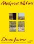 "Moderne Natur" oben, "Derek Jarman" unten. Vier Fotos in Fensterform: Haus, Landschaft, Gartenansichten. Gelber Hintergrund., Buch