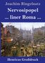 Der Text zeigt "Joachim Ringelnatz", "Nervosipoppel ... liner Roma ..." und "Henricus Großdruck". Stadtansicht im Hintergrund., Buch