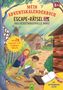 "Mein Adventskalenderbuch: Escape-Rätsel für Kids. Mit 24 Kapiteln und kniffligen Rätseln. Mit auftrennbaren Seiten." 

Zwei Kinder und ein Hund entdecken eine Falltür in einem Dorf., Buch