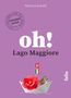 „oh! Lago Maggiore“ in großer Schrift, darüber „INSIDER GUIDE“. Hintergrund lila, Papierboot mit Blume und Leopard.