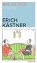 „Herz auf Taille“; Gedichte von Erich Kästner. Illustration: Mann und Frau auf einem Sofa mit stilisierten Lampen.