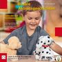 "Basale Aktionsgeschichten", "Tierkinder und ihre Abenteuer", Junge mit Plüschtieren., Buch