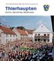 "Thierhaupten: Kirche, Gemeinde, Bilderreise". Gemeinschaft auf einer belebten Straße mit traditionellen Kostümen, Musiker., Buch
