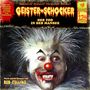 „GEISTER-SCHOCKER“, „DER TOD IN DER MANEGE“, „Nach einem Roman von BOB COLLINS“. Gruselige Clown-Illustration mit roter Nase., CD