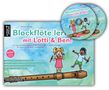 "Blockflöte lernen mit Lotti & Ben!" Ein kindliches Cover mit zwei fröhlichen Kindern, die Blockflöten halten.