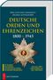 „Deutsche Orden und Ehrenzeichen 1800–1945“. Ein sternförmiges Abzeichen mit einem roten Emblem in der Mitte auf der Vorderseite., Buch