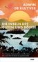 "ADWIN DE KLUYVER
DIE INSELN DES GUTEN UND BÖSEN
Übersetzt von Bärbel Jänicke
Von Utopien, Experimenten und Revolten..."

Illustration einer Landschaft mit einem Sonnenuntergang, Bergen und Vögeln., Buch