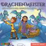 „Drachenmeister: Der Schutz der unsichtbaren Drachen“; zwei Kinder mit kleinen, bunten Drachen auf einer Burgmauer., CD