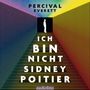 "Ich bin nicht Sidney Poitier", Percival Everett, audiolinos Logo; bunte, sich wiederholende Linien in Regenbogenfarben., MP3-CD