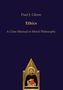 Text: Paul J. Glenn, Ethics, A Class Manual in Moral Philosophy. 
Unten eine religiöse Illustration eines Heiligen mit Buch., Buch