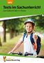 "Tests im Sachunterricht. Lernzielkontrollen 4. Klasse." Ein Kind mit Helm und Rucksack auf einem Fahrrad, Daumen hoch., Buch