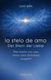 Text: la stelo de amo, Der Stern der Liebe, Was bleibt von uns, wenn alles Sichtbare vergeht? Oben: ryan ellis. Hintergrund: funkelndes, kosmisches Motiv., Buch