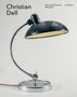 „CHRISTIAN DELL, Stiftung Stadtmuseum Wiesbaden, arnoldsche“. Eine klassische, gebogene Metalllampe mit großem Schirm., Buch