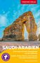 Texte: "SAUDI-ARABIEN", "Unterwegs zwischen Hejazgebirge und der Golfküste". Abbildung eines markanten Wüstenfelsens.