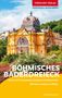 Böhmisches Bäderdreieck. Rund um Franzensbad, Karlsbad und Marienbad. Historisches gelbes Gebäude mit Kuppel, umgeben von Blumen., Buch