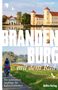 Text: Therese Schneider, Brandenburg mit dem Rad, Die schönsten Ausflüge für Kulturliebhaber, BeBra Verlag. Oben Schloss am See, unten Radfahrer auf Weg.