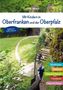 Buchcover: "Mit Kindern in Oberfranken und der Oberpfalz". Zwei Kinder auf einem Waldweg, umgeben von grünem Laub., Buch