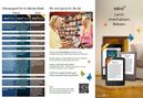Links: Produktvergleich für tolino eReader & Tablet. Rechts: tolino-Slogan "Leicht. Unterhaltsam. Belesen." mit Bildern der Geräte., Buch